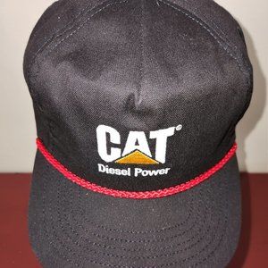 Vintage CAT Snapback Hat Diesel Power Embordered USA Leather strap Tonkin